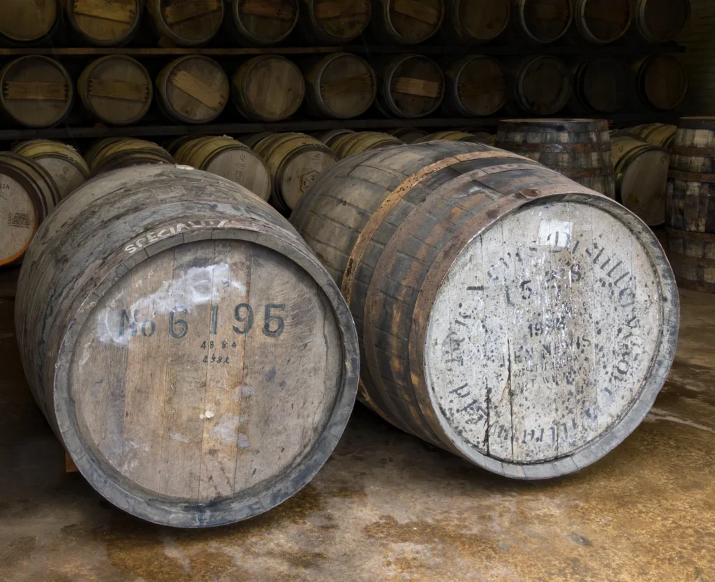 two whisky casks