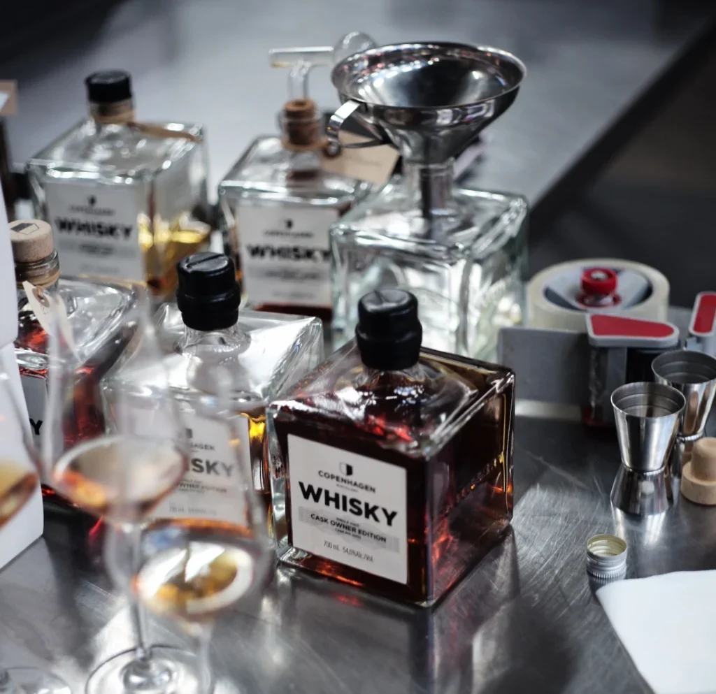 Whisky samples on the table
