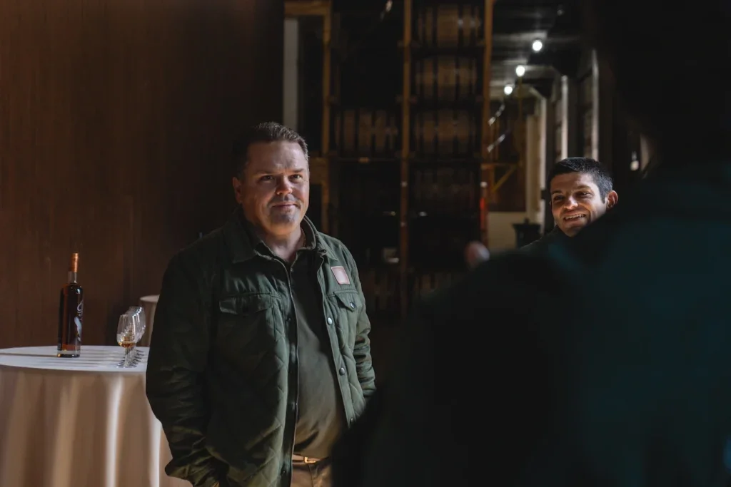 Man gives a talk at Buffalo Trace