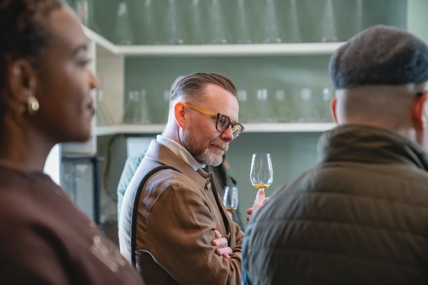 A man tasting whiskey