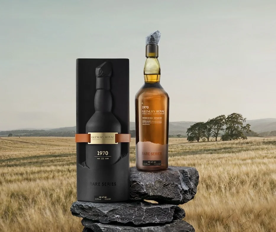 Diageo rare series bottle in a field of barley