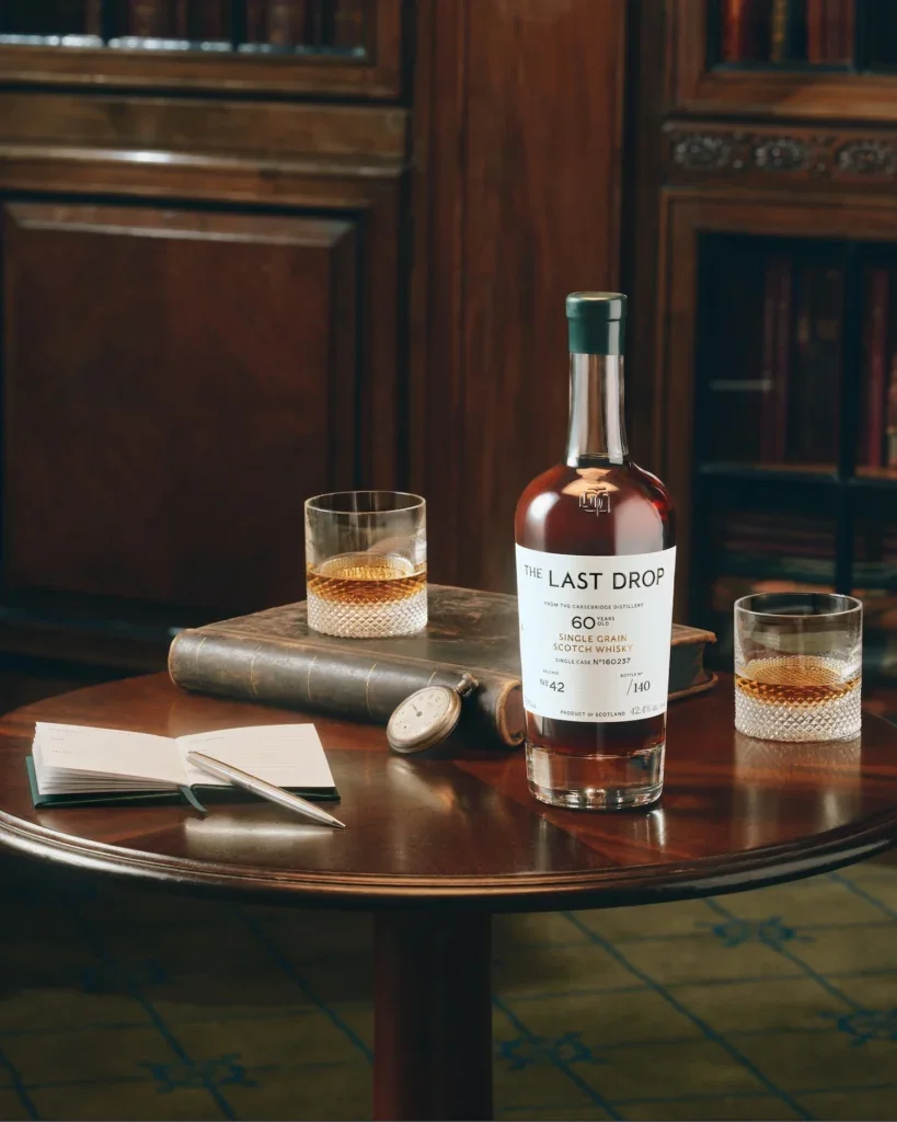 A bottle of whisky on the table