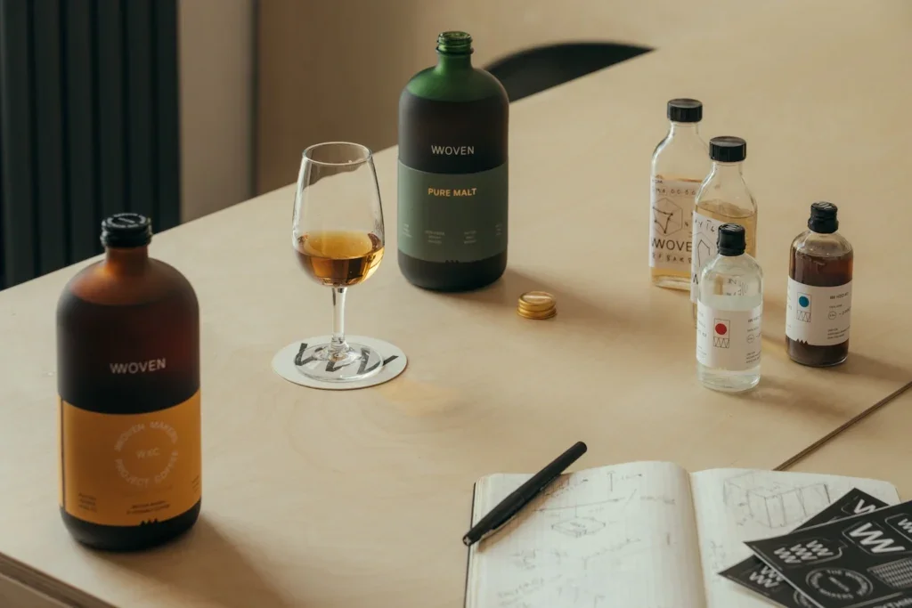Woven Whisky bottles