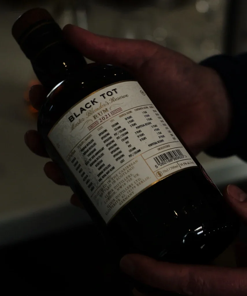 A bottle of Black Tot Rum