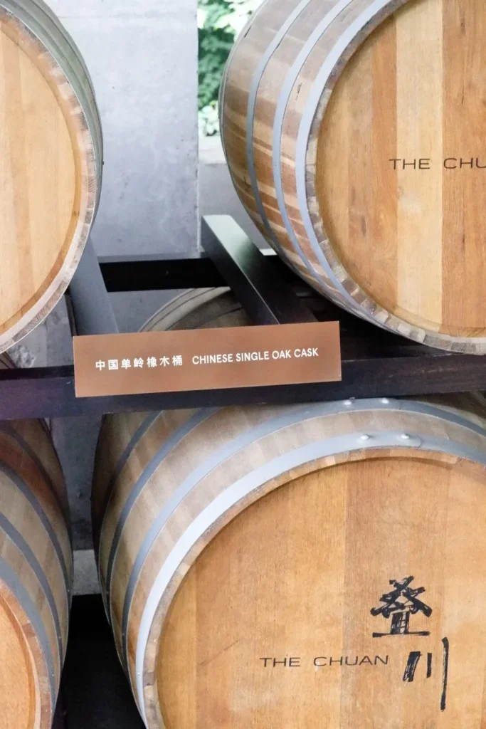 chinese oak casks racked