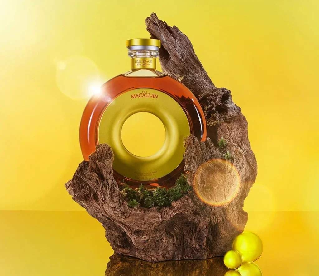 The Macallan Time : Space bottle on a tree